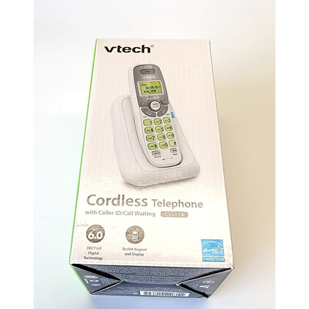 VTech CS6114 DECT 6.0 Digital Cordless Phone Caller ID Call Waiting White